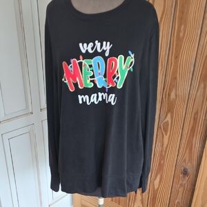 Holiday Time Very Merry Mama Sweatshirt - Black